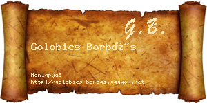 Golobics Borbás névjegykártya